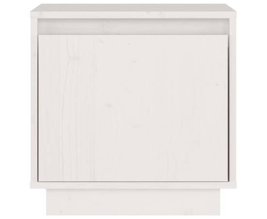 Noptiere, alb, 2 buc., 40x30x40 cm, lemn masiv de pin, 8 image