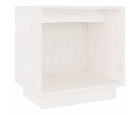 Noptiere, alb, 2 buc., 40x30x40 cm, lemn masiv de pin, 2 image