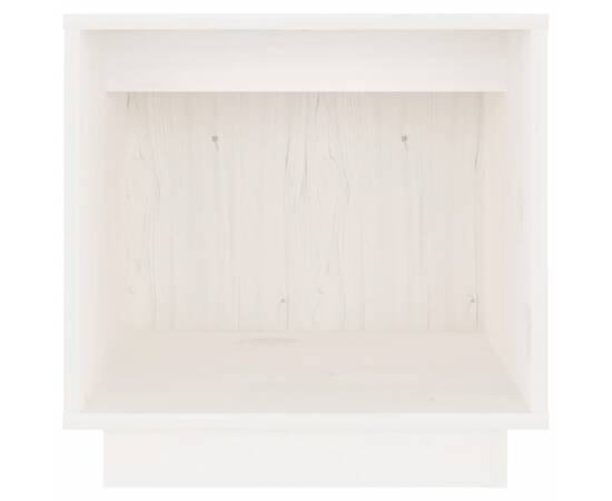 Noptiere, alb, 2 buc., 40x30x40 cm, lemn masiv de pin, 5 image