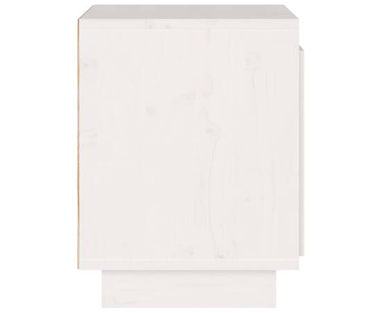 Noptiere, alb, 2 buc., 40x30x40 cm, lemn masiv de pin, 9 image
