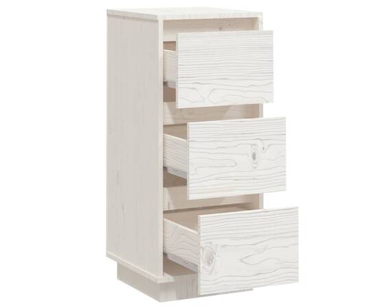 Servantă, alb, 32x34x75 cm, lemn masiv de pin, 7 image