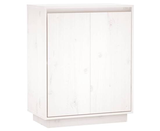 Servantă, alb, 60x34x75 cm, lemn masiv de pin, 2 image