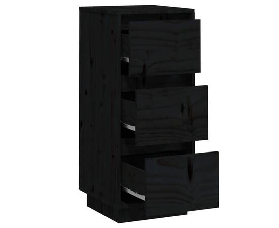 Servante, 2 buc., negru, 32x34x75 cm, lemn masiv de pin, 6 image
