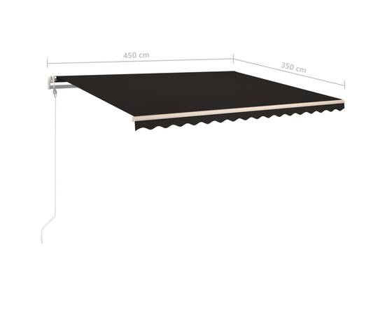 Copertină automată cu led & senzor vânt, antracit, 450x350 cm, 8 image