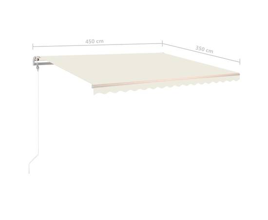 Copertină automată cu led & senzor vânt, crem, 450x350 cm, 8 image