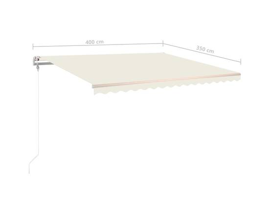 Copertină automată cu senzor vânt & led, crem, 400x350 cm, 8 image