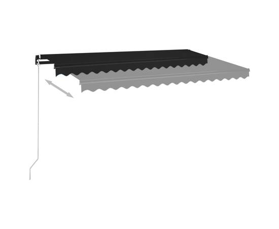 Copertină manuală retractabilă, cu led, antracit, 450x350 cm, 4 image