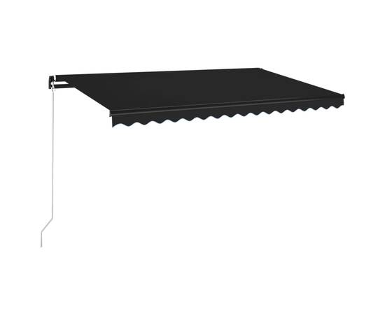 Copertină manuală retractabilă, cu led, antracit, 450x350 cm, 2 image