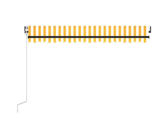 Copertină retractabilă automat, galben și alb, 400x350 cm, 4 image