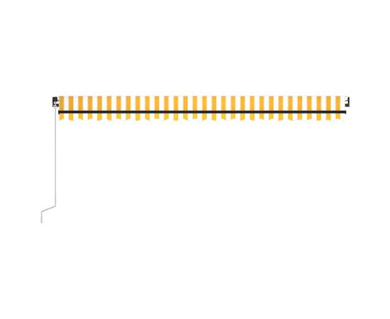 Copertină retractabilă manual, galben și alb, 500x300 cm, 4 image