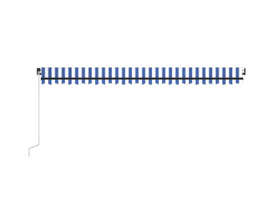 Copertină retractabilă manual cu led, albastru/alb, 500x350 cm, 4 image