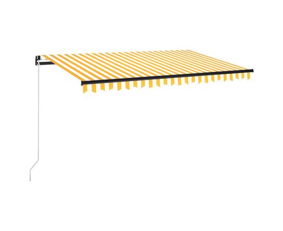 Copertină retractabilă manual cu led, galben și alb, 450x300 cm, 2 image