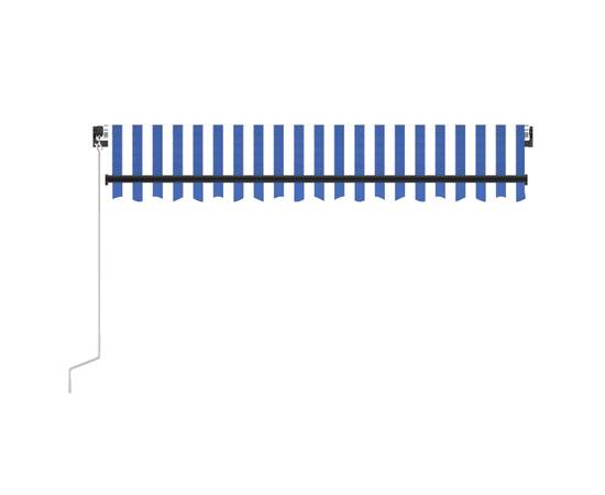 Copertină retractabilă manual led, albastru și alb, 350x250 cm, 4 image