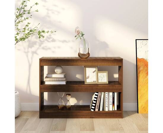 Bibliotecă/separator cameră, stejar maro, 100x30x72 cm, 4 image