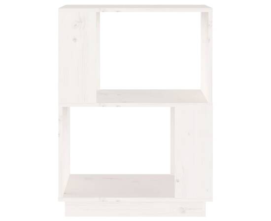 Bibliotecă/separator cameră alb 51x25x70 cm, lemn masiv de pin, 5 image