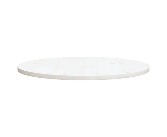 Blat de masă, alb, Ø80x2,5 cm, lemn masiv de pin, 2 image