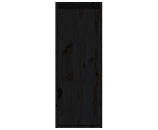 Dulap de perete, negru, 30x30x80 cm, lemn masiv de pin, 5 image
