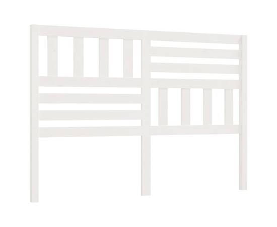 Tăblie de pat, alb, 141x4x100 cm, lemn masiv de pin, 2 image