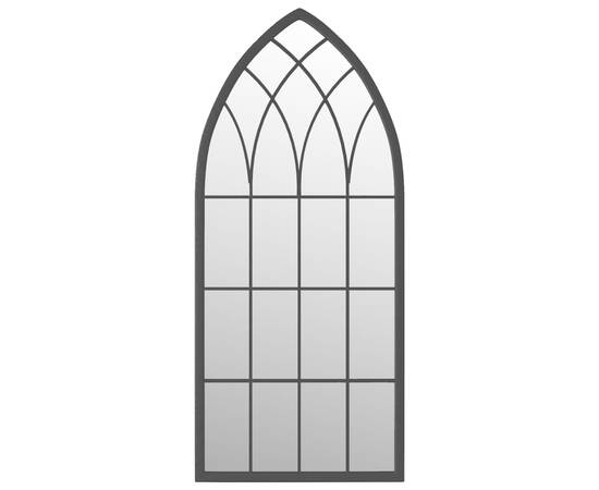 Oglindă de grădină, negru, 100x45 cm, fier uz exterior, 3 image