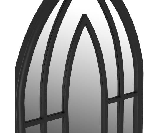 Oglindă de grădină, negru, 70x30 cm, fier uz exterior, 5 image