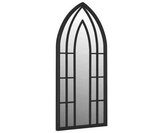 Oglindă de grădină, negru, 70x30 cm, fier uz exterior, 3 image