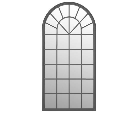 Oglindă de grădină, negru, 90x45 cm, fier pentru uz exterior, 3 image