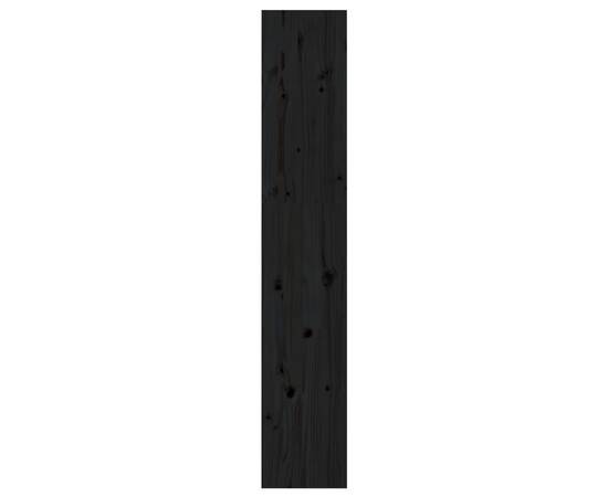 Bibliotecă/separator cameră negru 60x30x167,5 cm lemn masiv pin, 6 image
