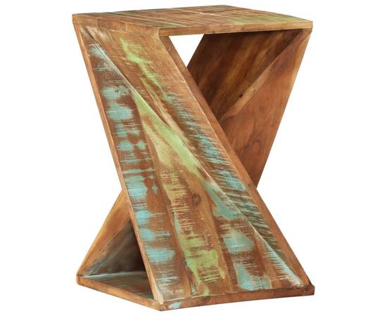 Masă laterală, 35x35x55 cm, lemn masiv reciclat