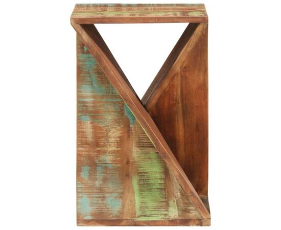 Masă laterală, 35x35x55 cm, lemn masiv reciclat, 3 image