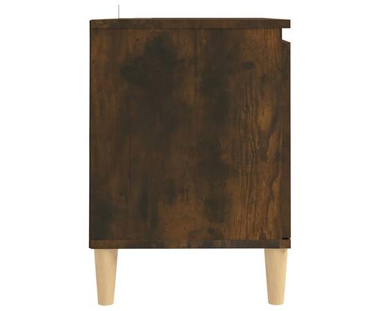 Comodă tv, picioare lemn masiv, stejar fumuriu, 103,5x35x50 cm, 7 image