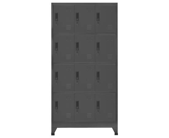 Dulap de vestiar, negru, 90x45x180 cm, oțel, 2 image