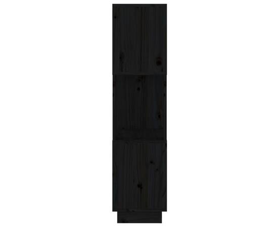Bibliotecă/separator cameră, negru, 51x25x101 cm lemn masiv pin, 6 image