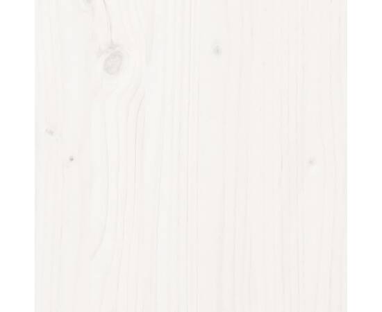 Cadru de pat mic single 2ft6, alb, 75x190 cm, lemn masiv de pin, 7 image