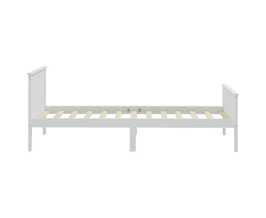 Cadru de pat, alb, 100x200 cm, lemn masiv de pin, 5 image