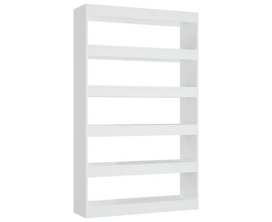 Bibliotecă/separator cameră, alb, 100x30x166 cm, 2 image