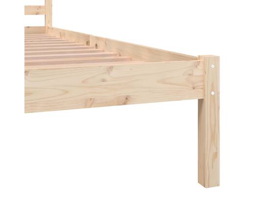 Cadru de pat dublu 4ft6, 135x190 cm, lemn masiv de pin, 6 image