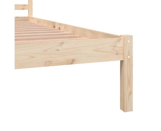 Cadru de pat king size 5ft, 150x200 cm, lemn masiv de pin, 6 image