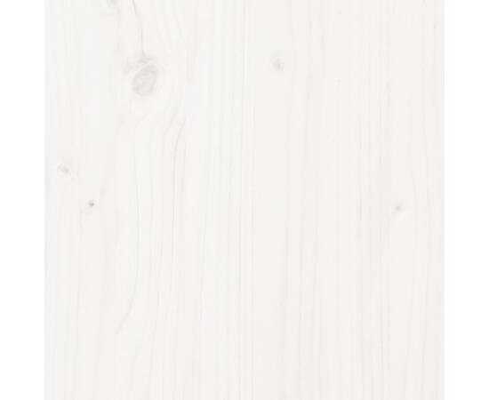 Cadru de pat king size 5ft, alb, 150x200 cm, lemn masiv de pin, 7 image