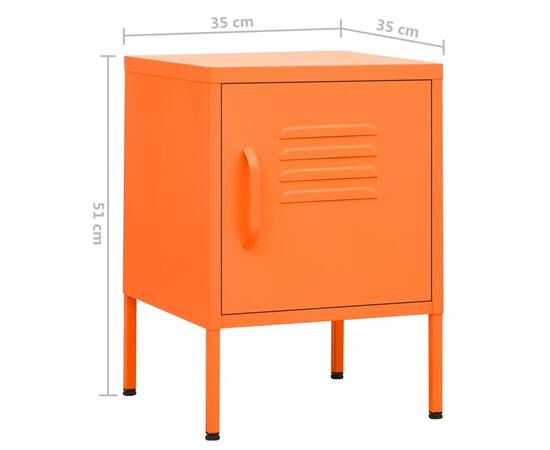 Noptieră, portocaliu, 35x35x51 cm oțel, 9 image