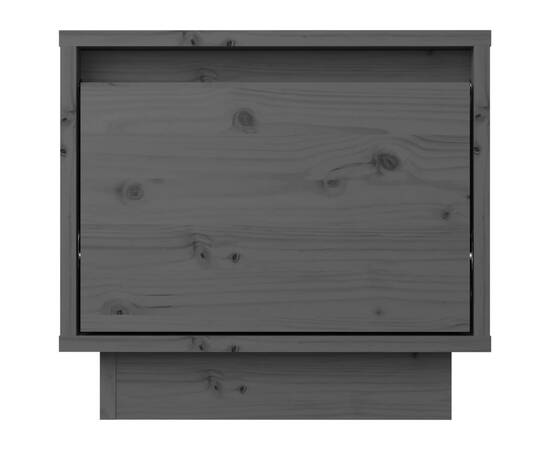 Noptiere, 2 buc.,gri, 35x34x32 cm, lemn masiv de pin, 5 image