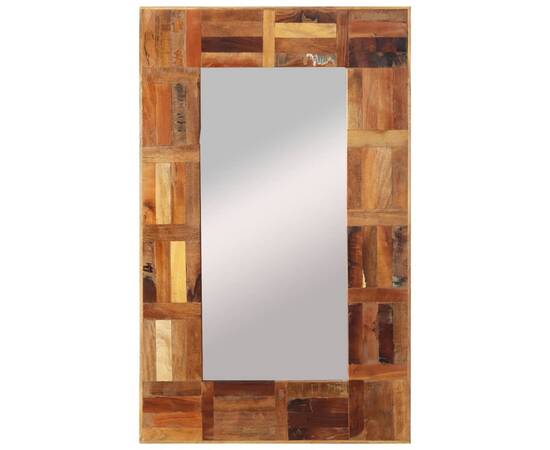 Oglindă de perete, 50x80 cm, lemn masiv reciclat
