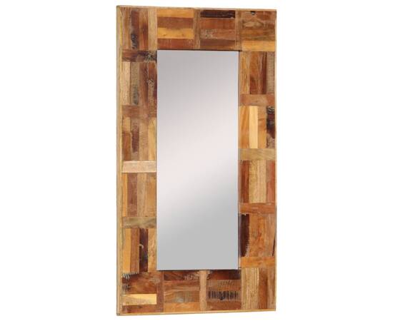 Oglindă de perete, 50x80 cm, lemn masiv reciclat, 10 image