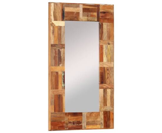Oglindă de perete, 50x80 cm, lemn masiv reciclat, 11 image