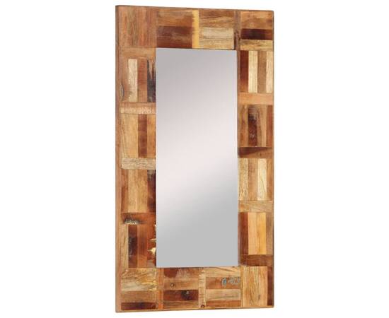 Oglindă de perete, 50x80 cm, lemn masiv reciclat, 2 image