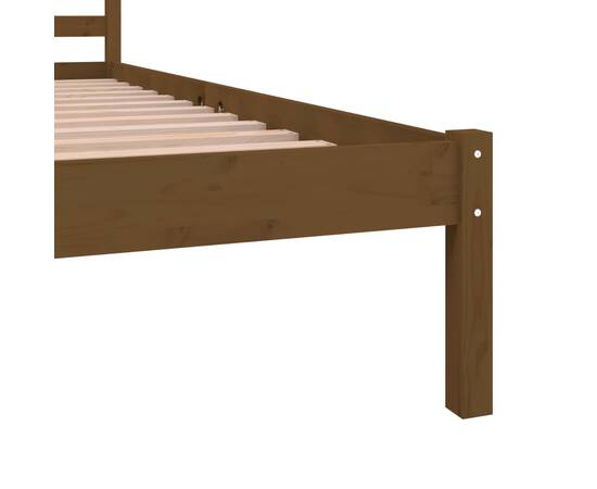 Cadru de pat king size 5ft, maro, 150x200 cm, lemn masiv de pin, 6 image