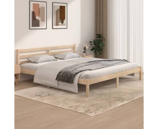 Cadru de pat super king 6ft, 180x200 cm, lemn masiv de pin