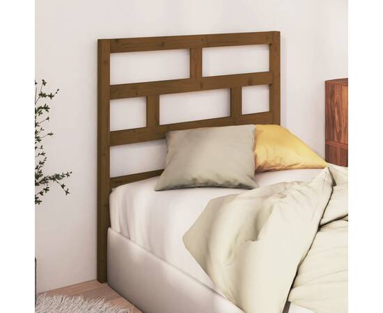 Tăblie de pat, maro miere, 106x4x100 cm, lemn masiv de pin