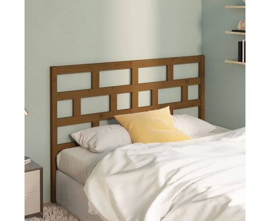 Tăblie de pat, maro miere, 126x4x100 cm, lemn masiv de pin