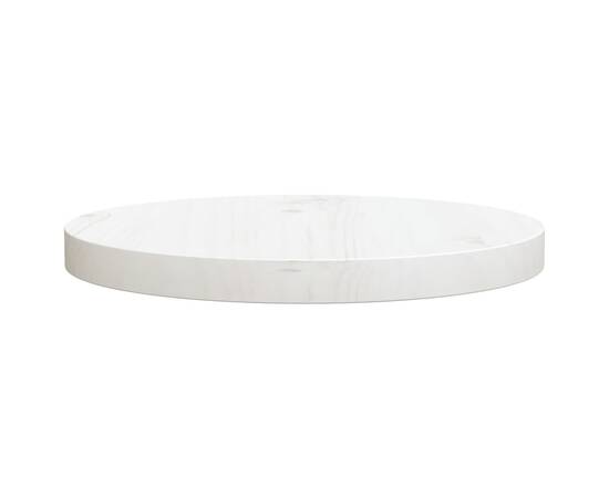 Blat de masă, alb, Ø30x2,5 cm, lemn masiv de pin, 2 image
