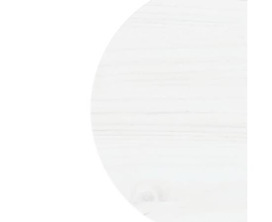Blat de masă, alb, Ø30x2,5 cm, lemn masiv de pin, 3 image